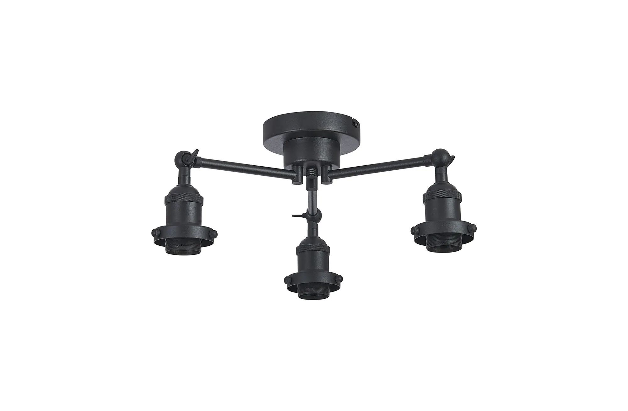 D1027BL  Dreifa Curved Round Ceiling (FRAME ONLY), 3 x E27, Satin Black